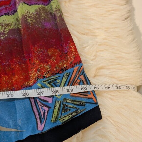 Vintage Dorothy Schoelen Patchwork Abstract Skirt Size 42 - Picture 3 of 8